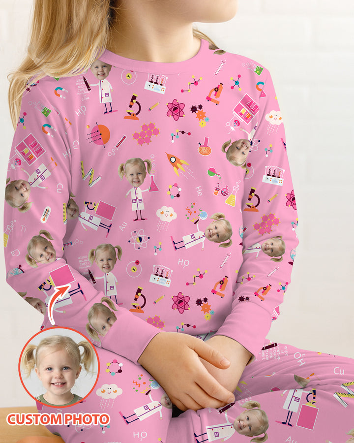 Custom Image Chemical Laboratory Bamboo Two Piece Long Sleeve Pajama Set