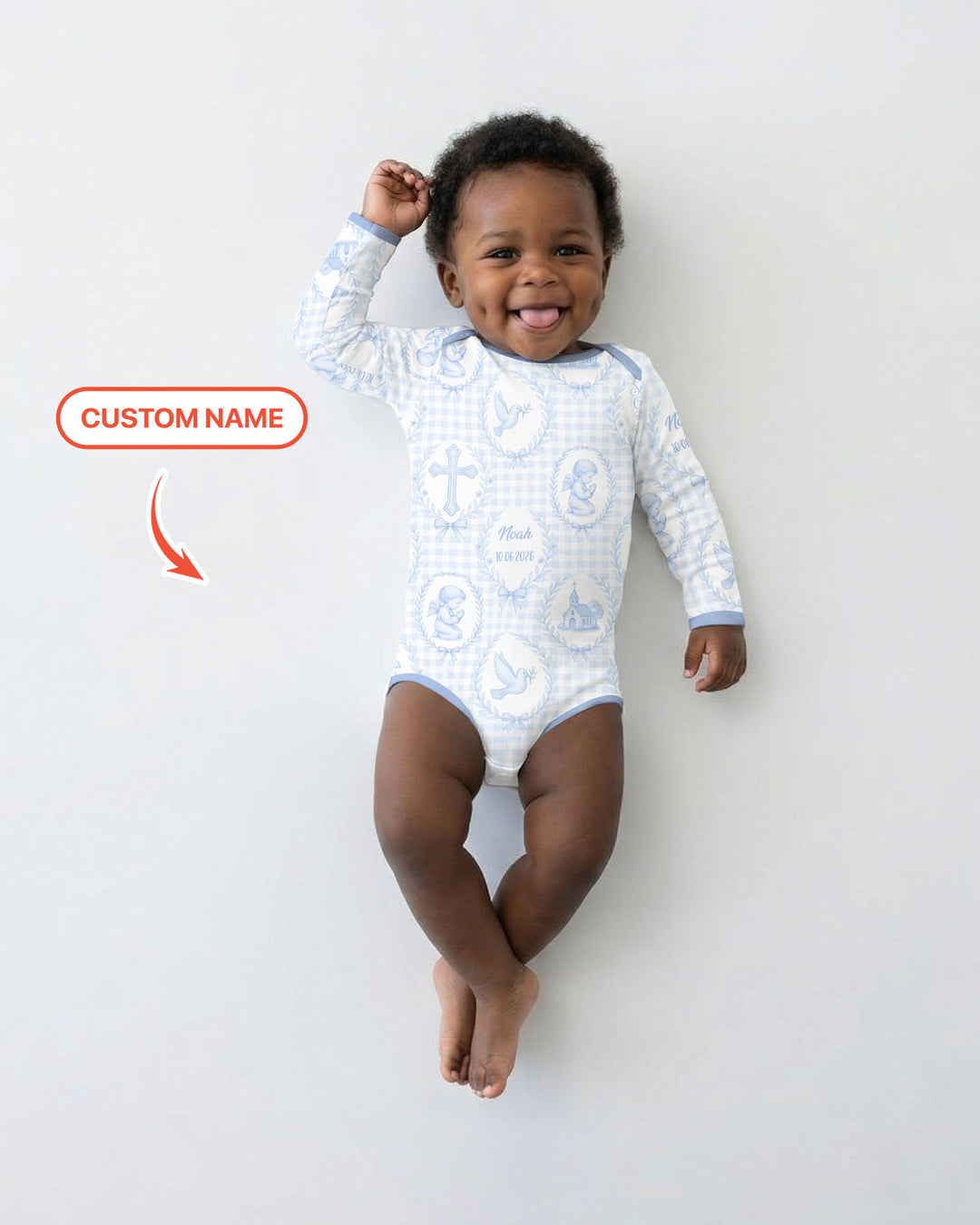 Custom Name Baptism Straight Outta Holy Water Bamboo Bodysuit