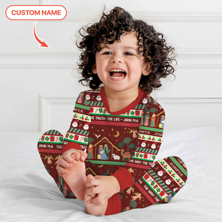 Zweiteiliges Langarm-Pyjama-Set mit Sommerfrüchten