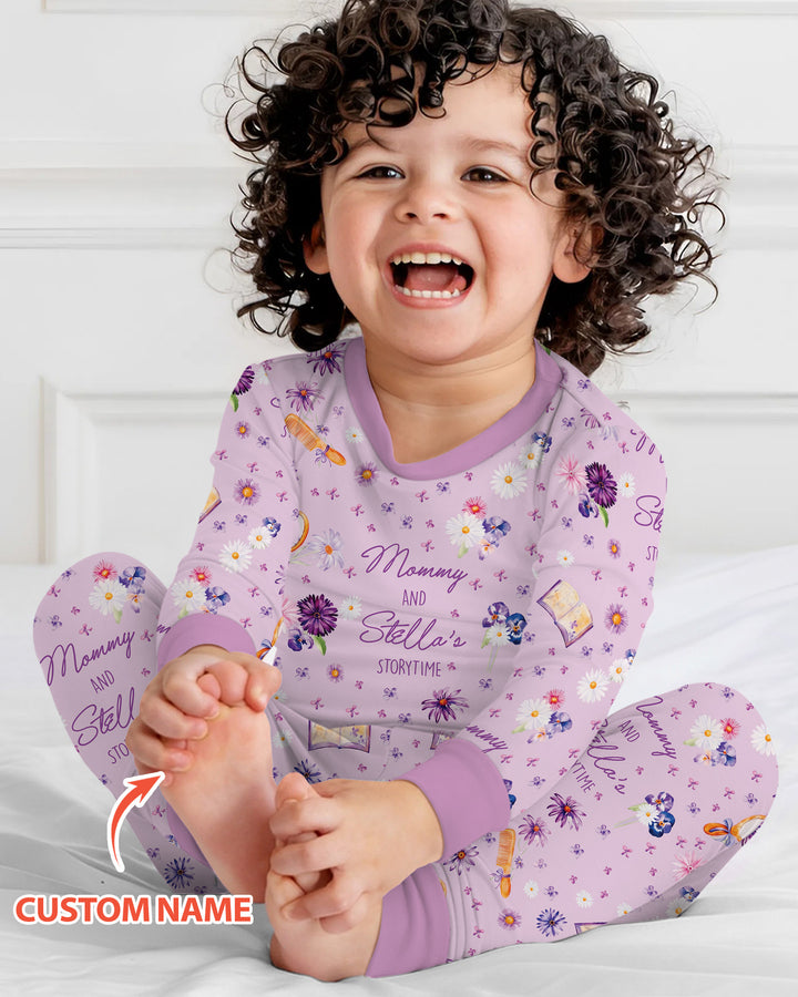 Conjunto de pijama de dos piezas de bambú con mangas largas, plantilla PERSONALIZADA