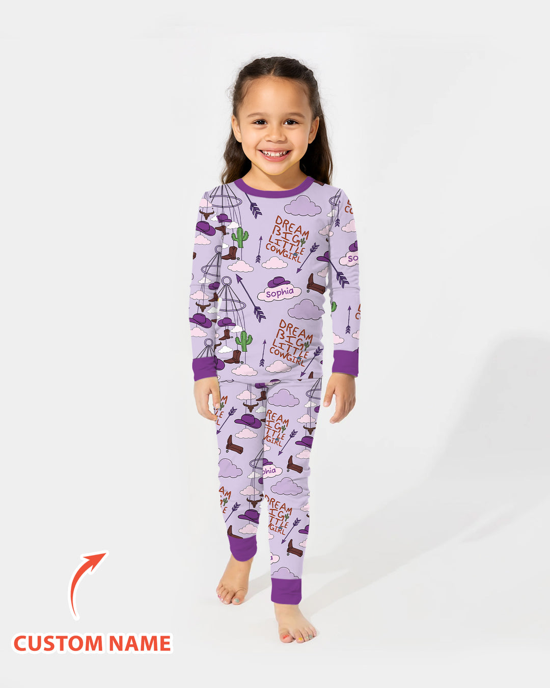 Litlle Cowboy Sis Bro Matching  Bamboo Two Piece Long Sleeve Pajama Set