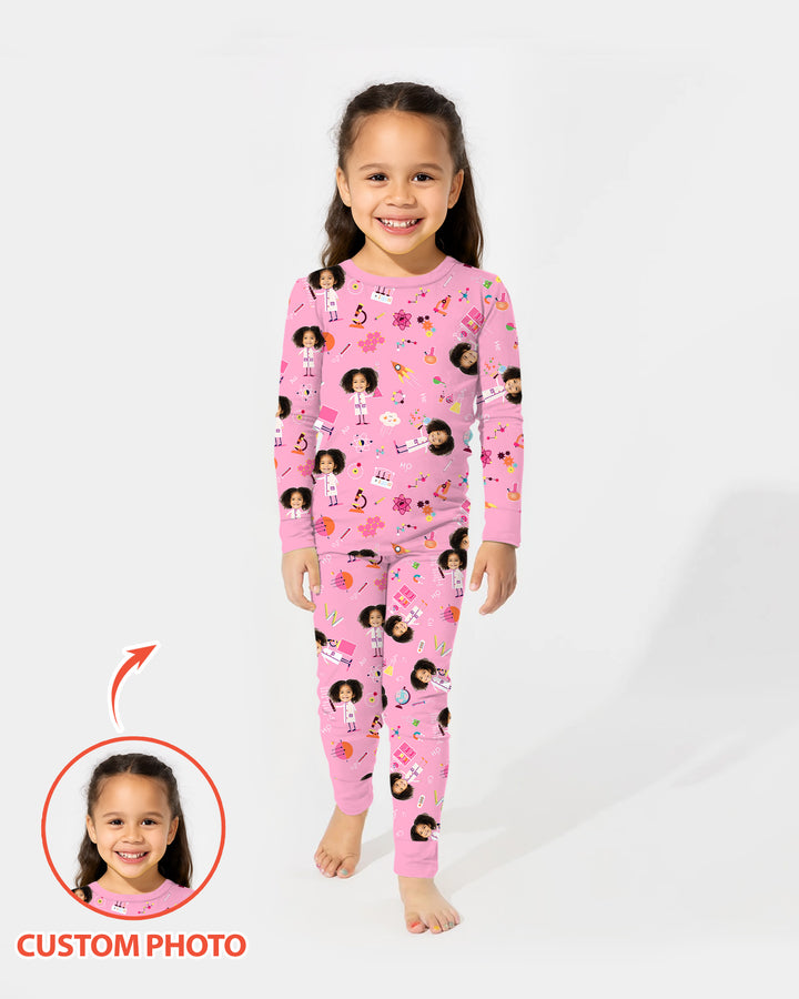 Custom Image Chemical Laboratory Bamboo Two Piece Long Sleeve Pajama Set