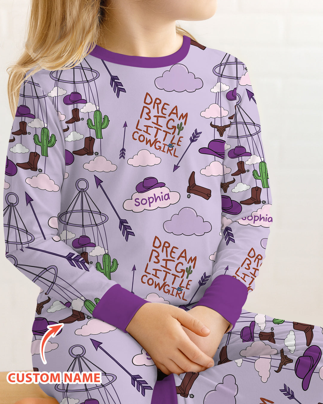 Litlle Cowboy Sis Bro Matching  Bamboo Two Piece Long Sleeve Pajama Set