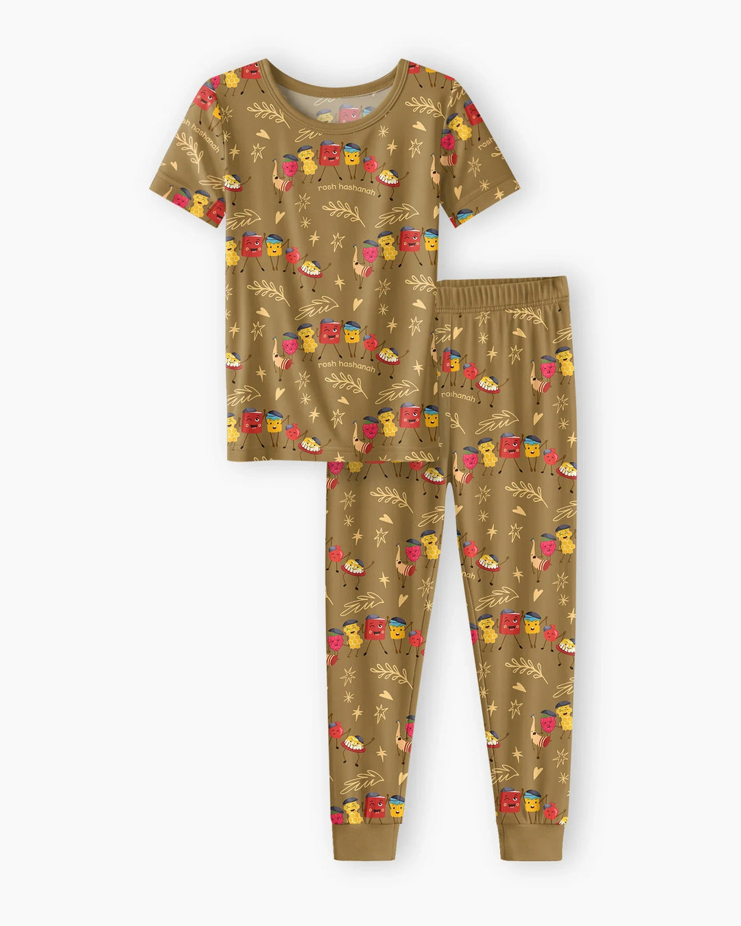 Conjunto de pijama de dos piezas de manga corta de bambú