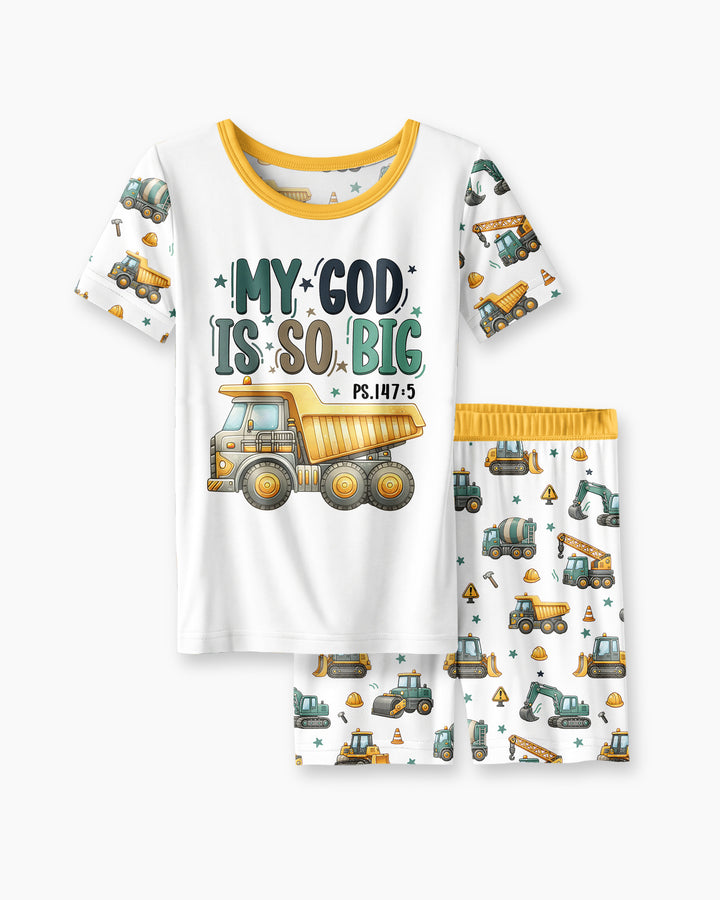 Conjunto de Pijama de Dos Piezas de Bambú con Mangas Cortas y Pantalones Cortos
