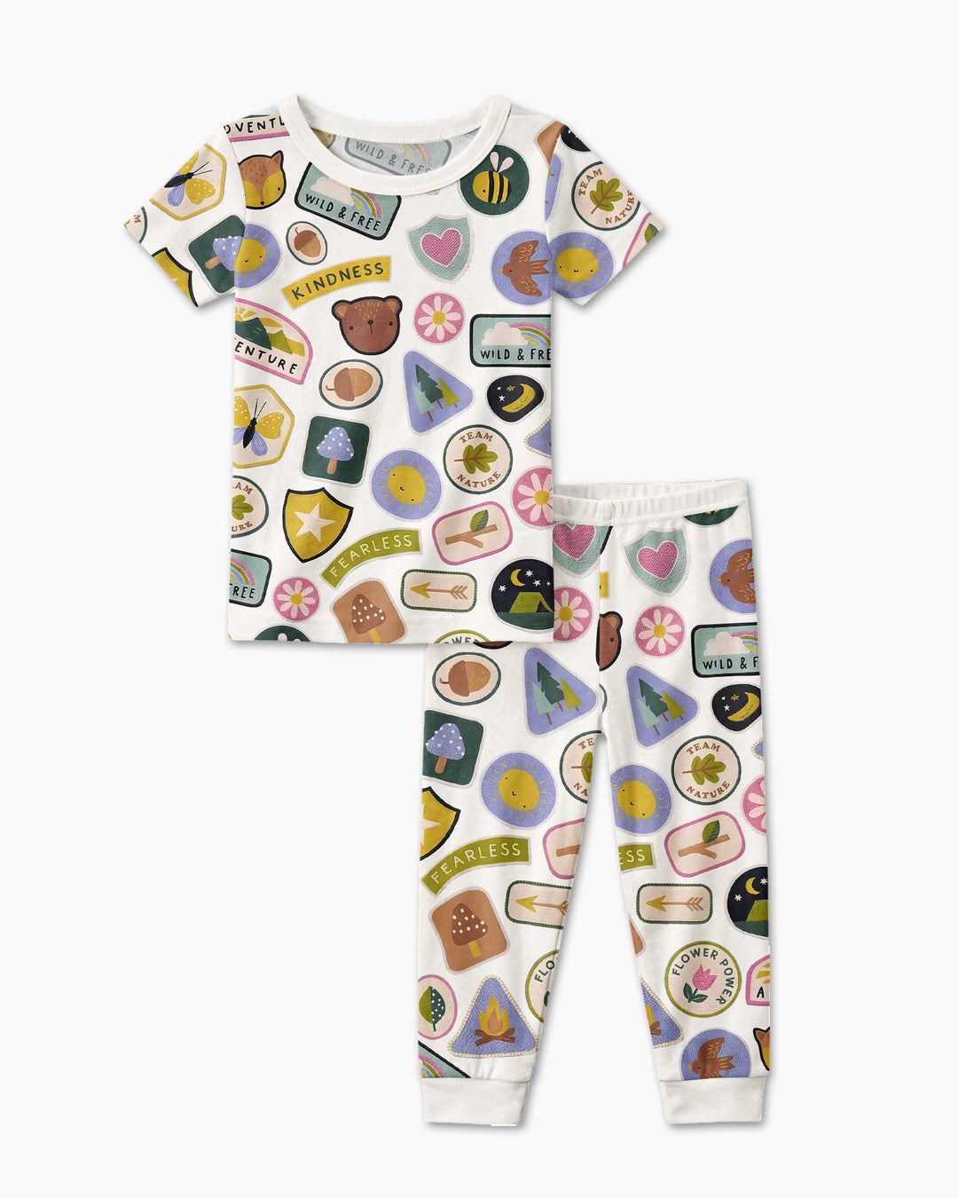 Conjunto de pijama de dos piezas de manga corta de bambú