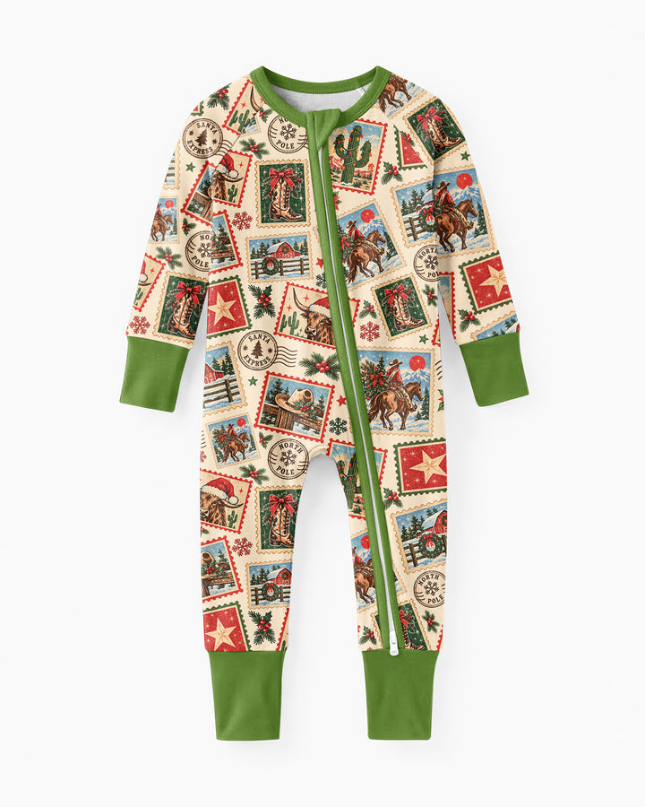 Western Christmas Stamps Bamboo Convertible Zippy