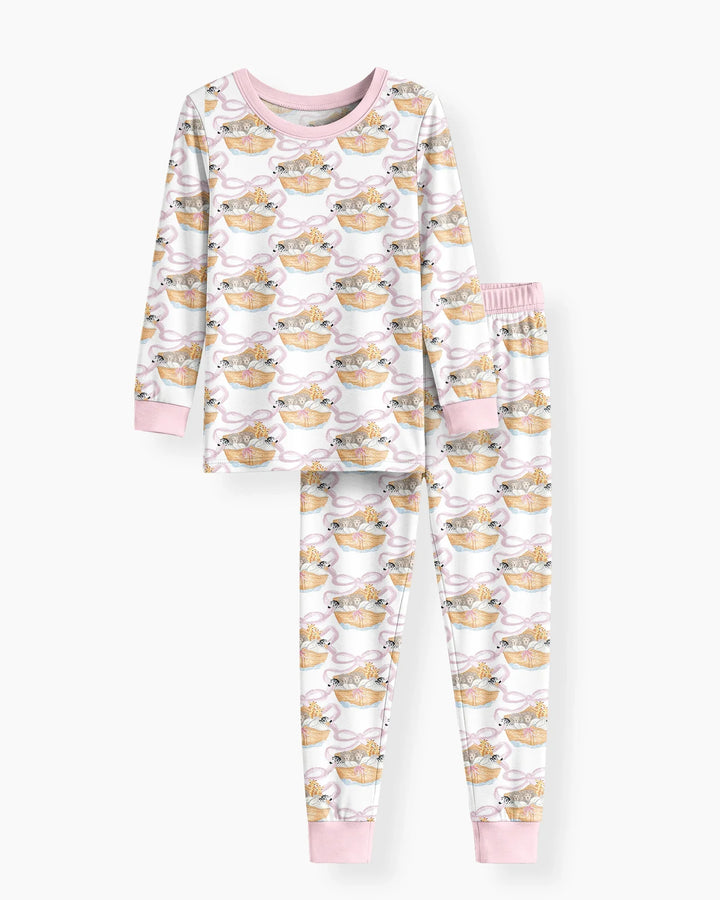 Zweiteiliges Langarm-Pyjama-Set mit Sommerfrüchten