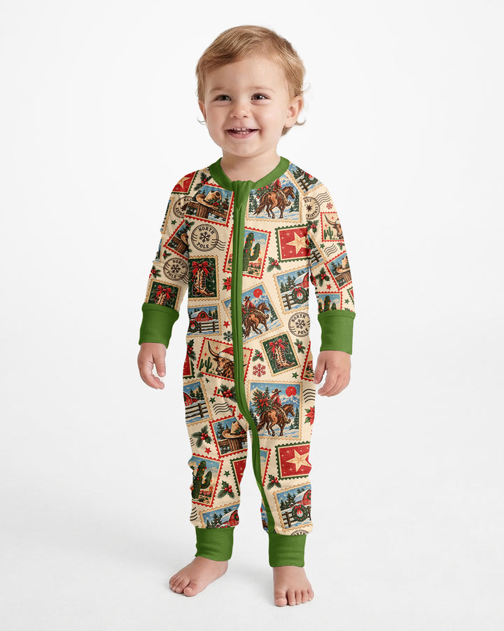 Western Christmas Stamps Bamboo Convertible Zippy