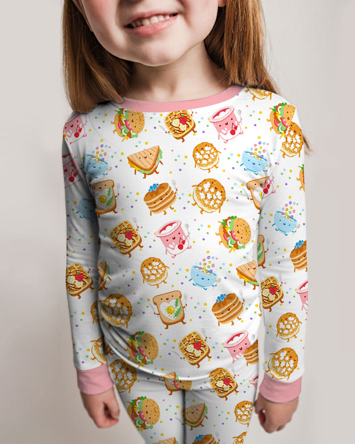 Breakfast Buddies Bamboo Two Piece Long Sleeve Pajama Set