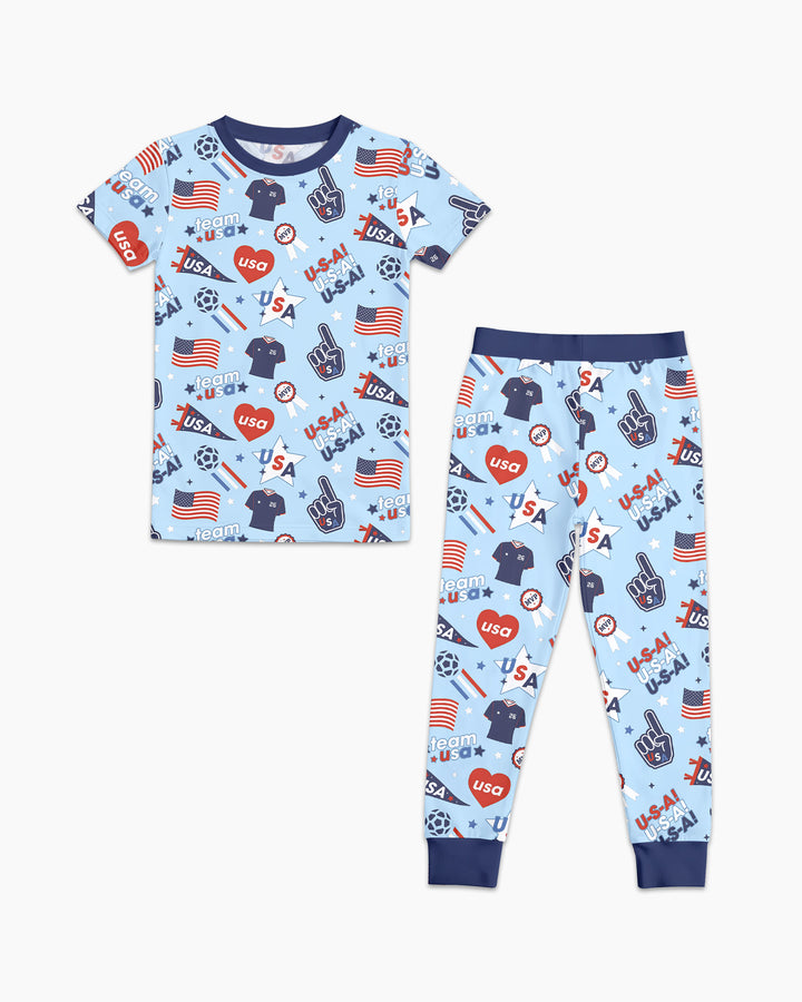 Zweiteiliges, kurzärmliges Pyjama-Set mit Marienkäfern