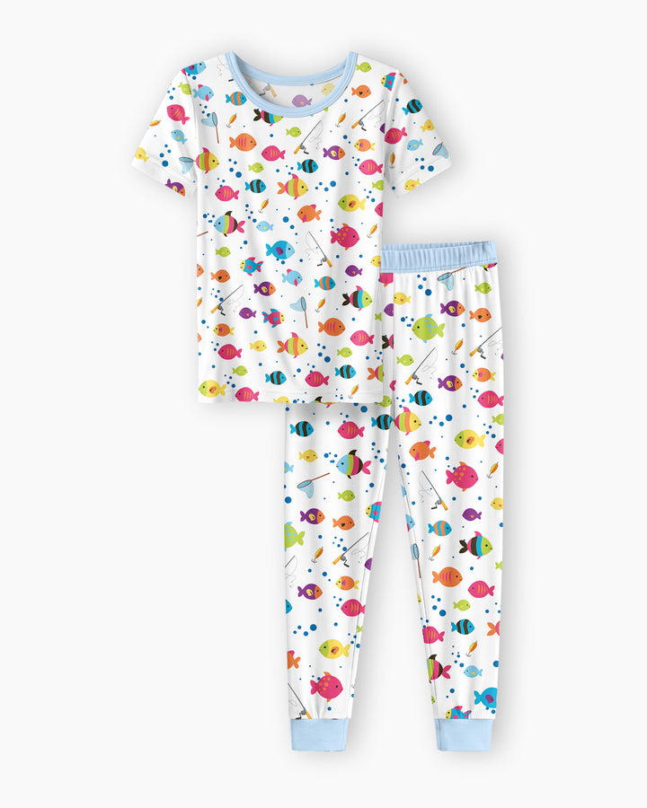 Conjunto de pijama de dos piezas de manga corta de bambú