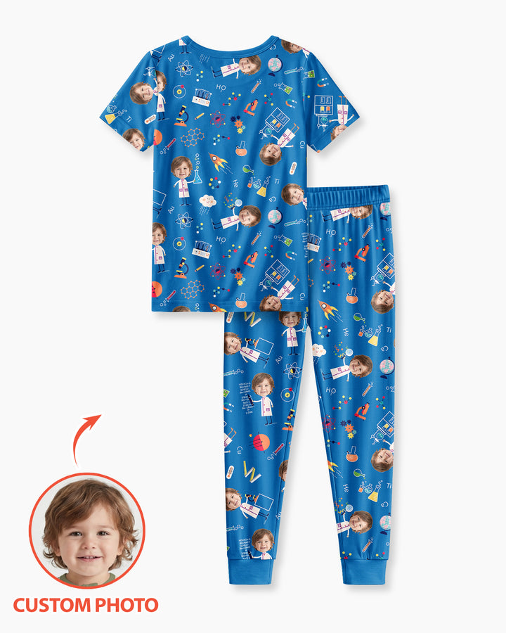Custom Image Chemical Laboratory Bamboo Two Piece Short Sleeve Pajama Set