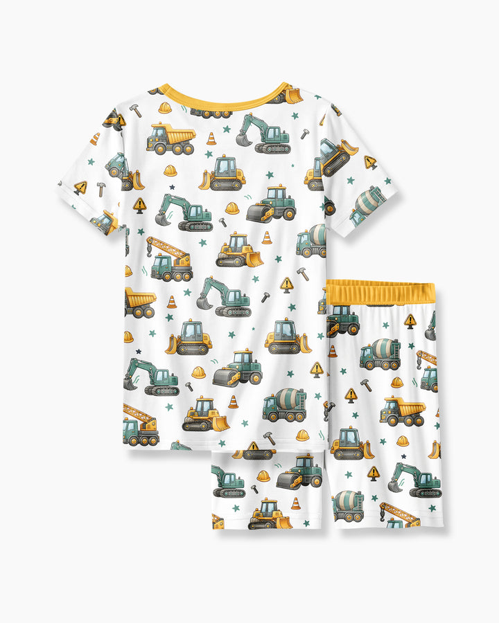 Conjunto de Pijama de Dos Piezas de Bambú con Mangas Cortas y Pantalones Cortos
