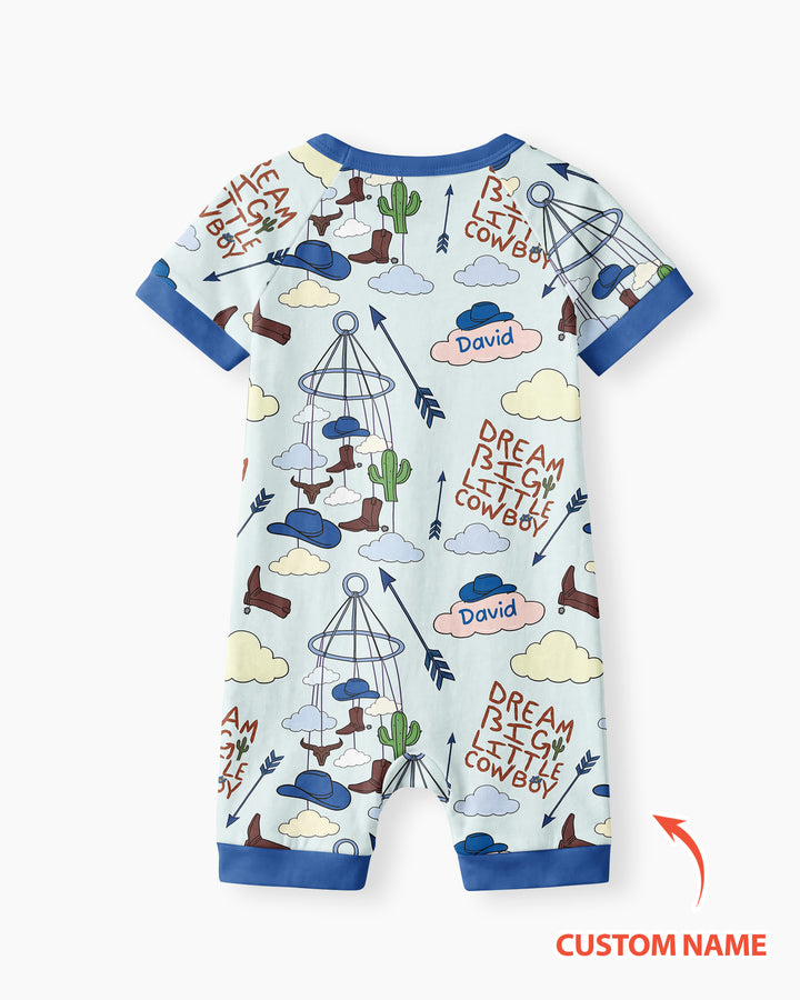 Litlle Cowboy Sis Bro Matching  Bamboo Shorty Zippy