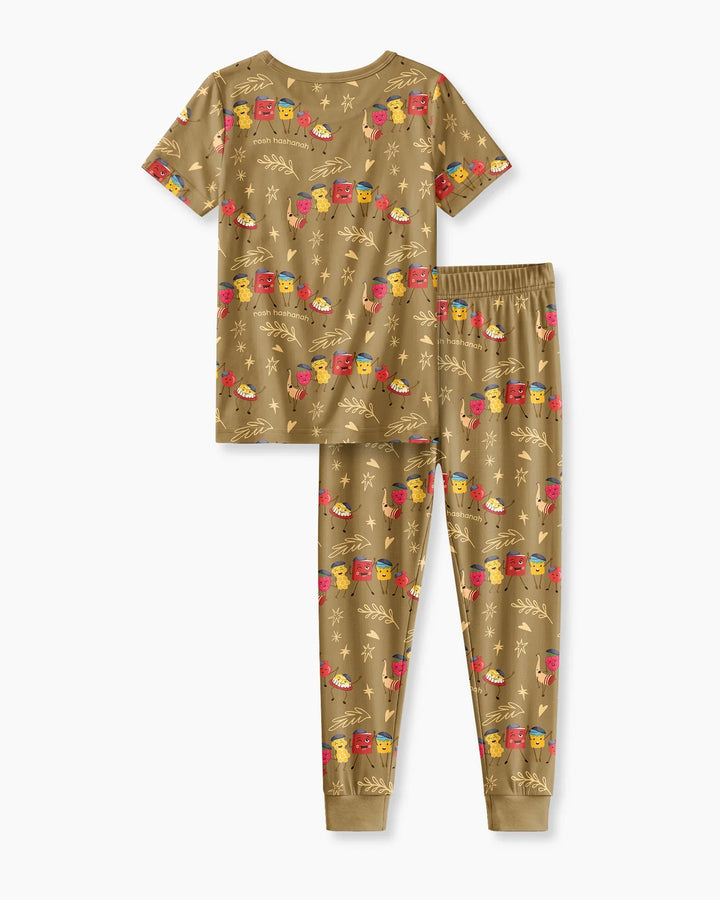 Conjunto de pijama de dos piezas de manga corta de bambú