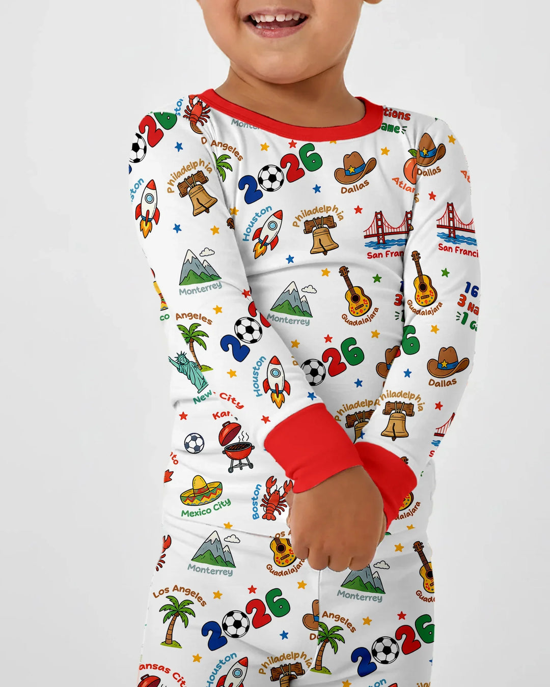 Zweiteiliges Langarm-Pyjama-Set mit Sommerfrüchten