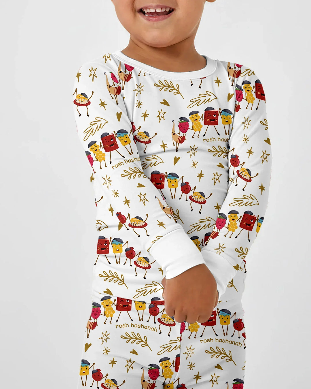 Let's Celebrate Rosh Hashanah Bamboo Two Piece Long Sleeve Pajama Set
