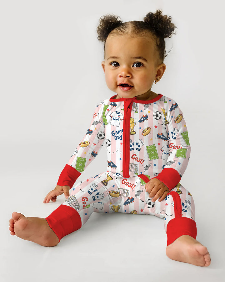 Striped Soccer Game Day Family Matching Bamboo Convertible Zippy