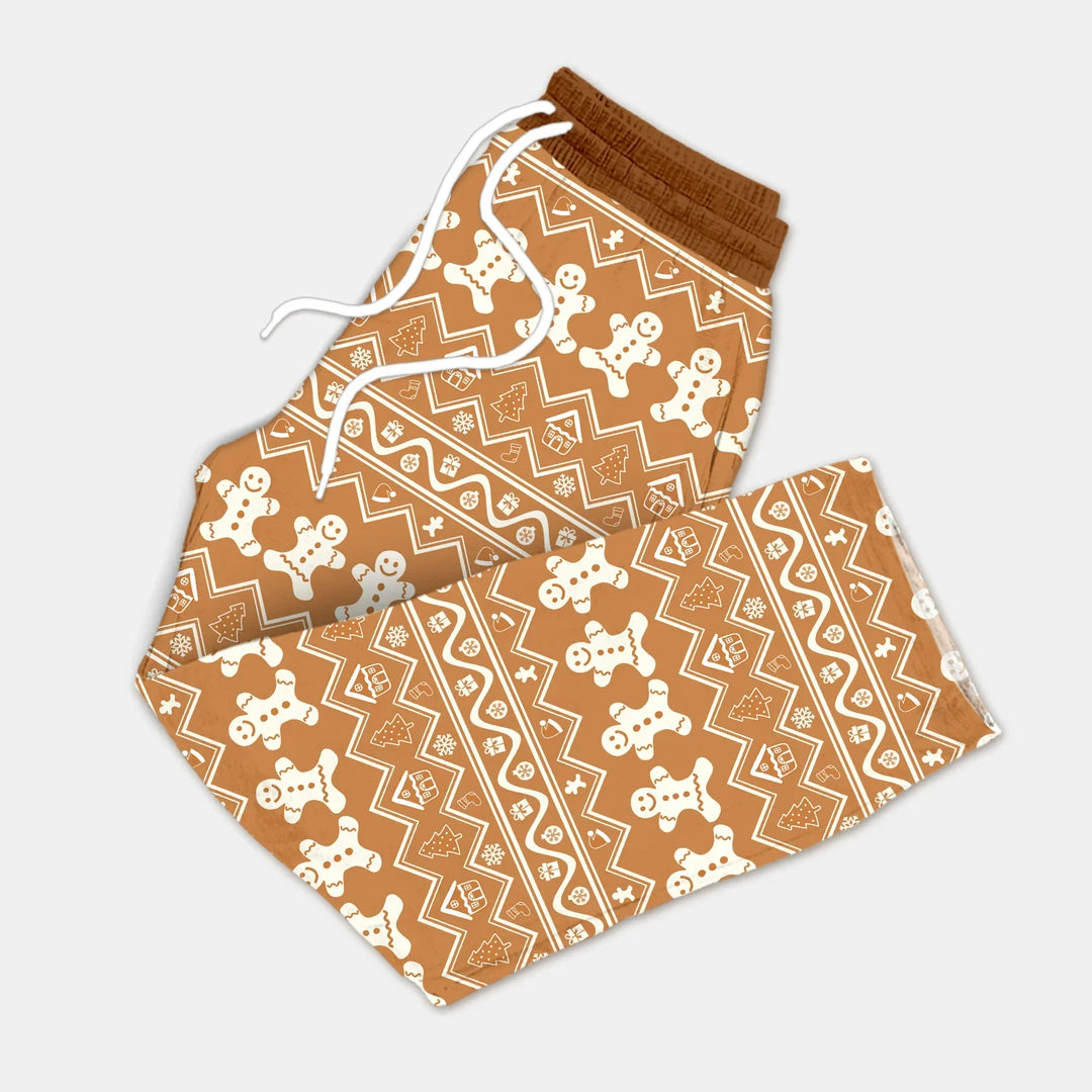 Personalized Ginger Bread God Says I Am Men's Pajama Set , Personalized Ginger Bread God Says I Am Men's Pajama Set - Only Pants / XS / Chocolate Brown