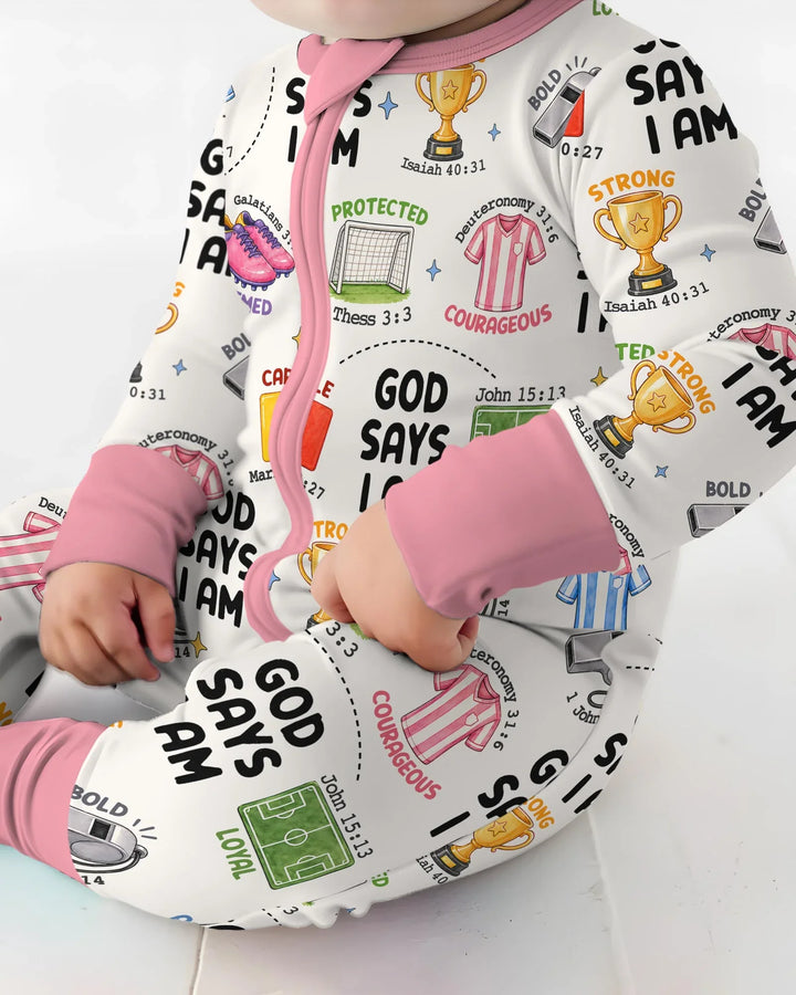 God Says I Am Soccer Bamboo Convertible Zippy