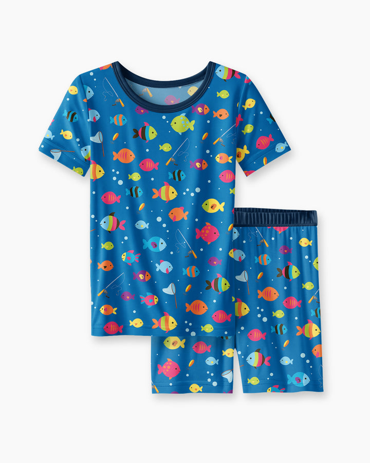 Conjunto de Pijama de Dos Piezas de Bambú con Mangas Cortas y Pantalones Cortos