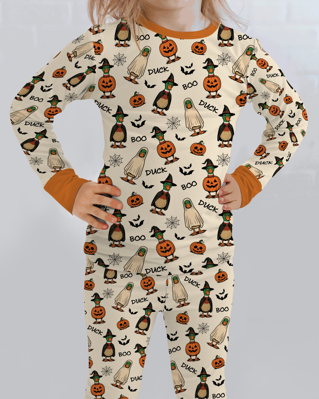 Duck Duck Boo Bamboo Two Piece Long Sleeve Pajama Set