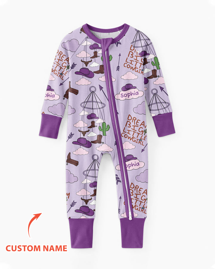 Litlle Cowboy Sis Bro Matching  Bamboo Convertible Zippy