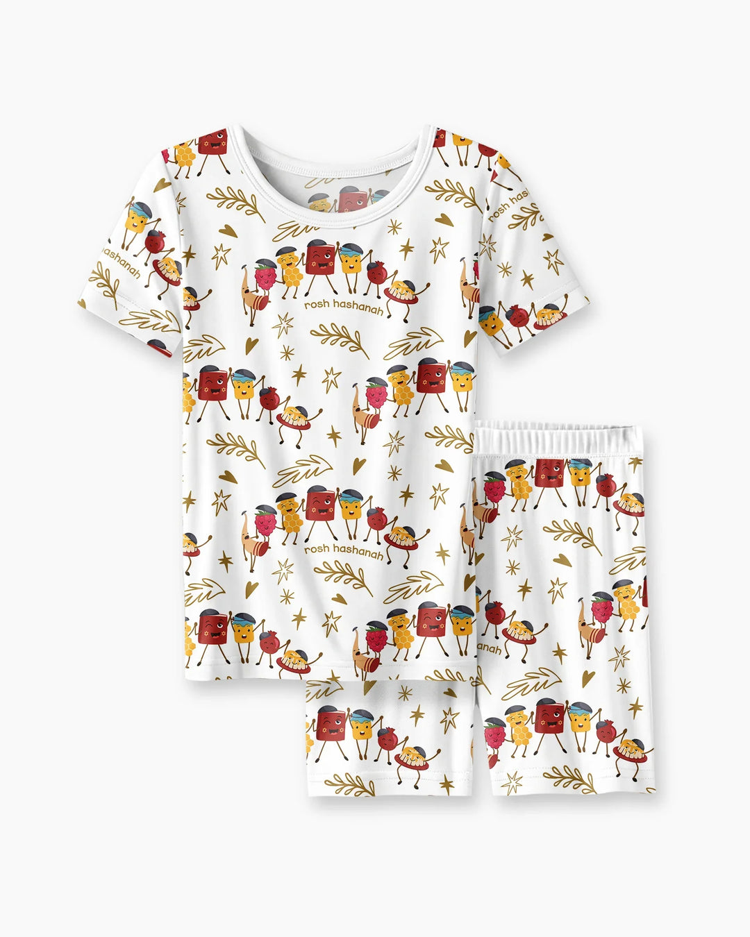 Conjunto de Pijama de Dos Piezas de Bambú con Mangas Cortas y Pantalones Cortos