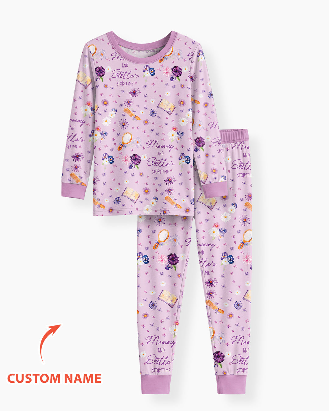 Conjunto de pijama de dos piezas de bambú con mangas largas, plantilla PERSONALIZADA