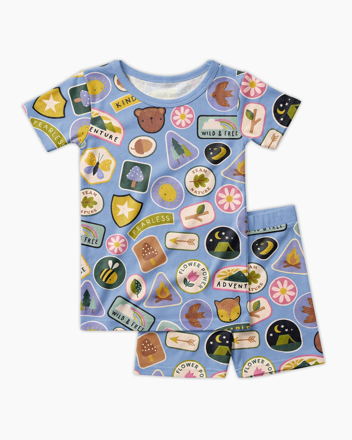 Little Explorer Bamboo Two Piece Short Sleeve Shorts Pajama Set
