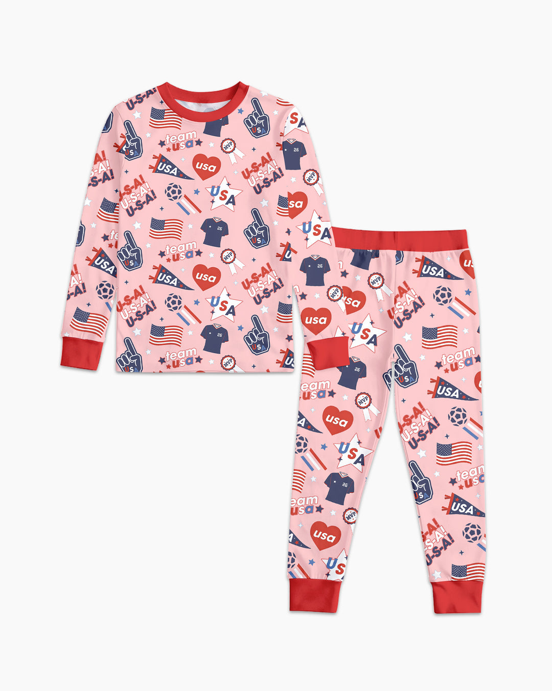 Zweiteiliges Langarm-Pyjama-Set mit Sommerfrüchten