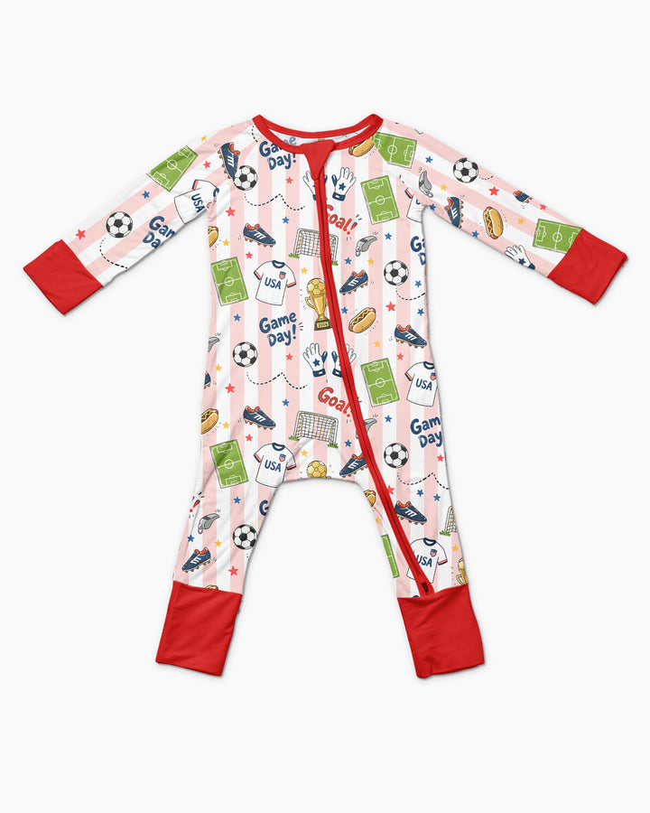 Striped Soccer Game Day Family Matching Bamboo Convertible Zippy