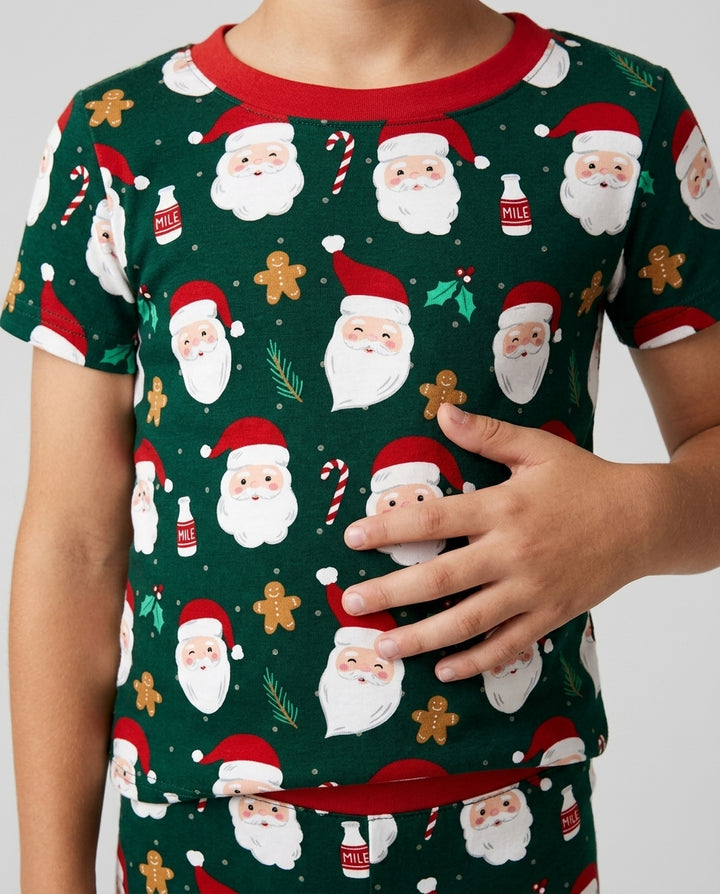 Christmas Sweet Santa Bamboo Two Piece Short Sleeve Pajama Set