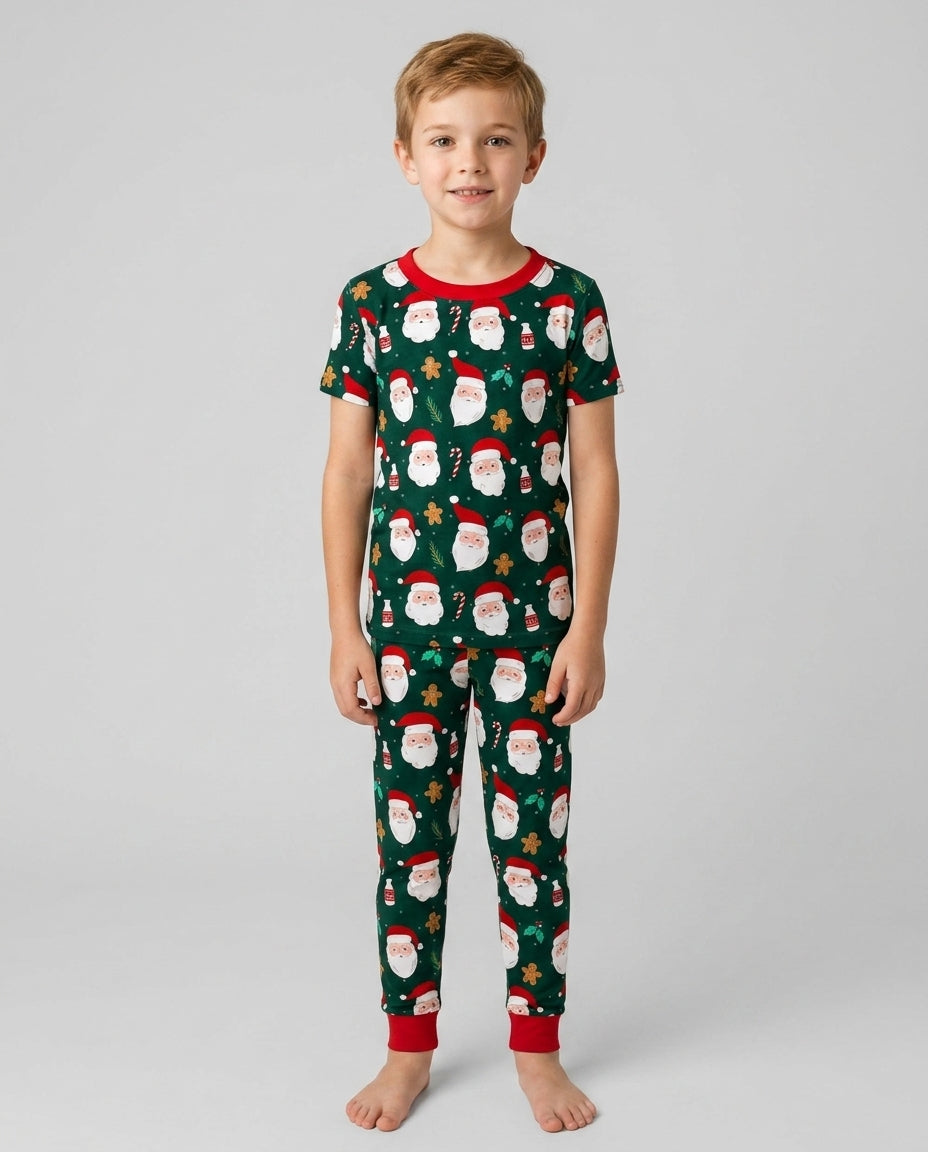 Christmas Sweet Santa Bamboo Two Piece Short Sleeve Pajama Set