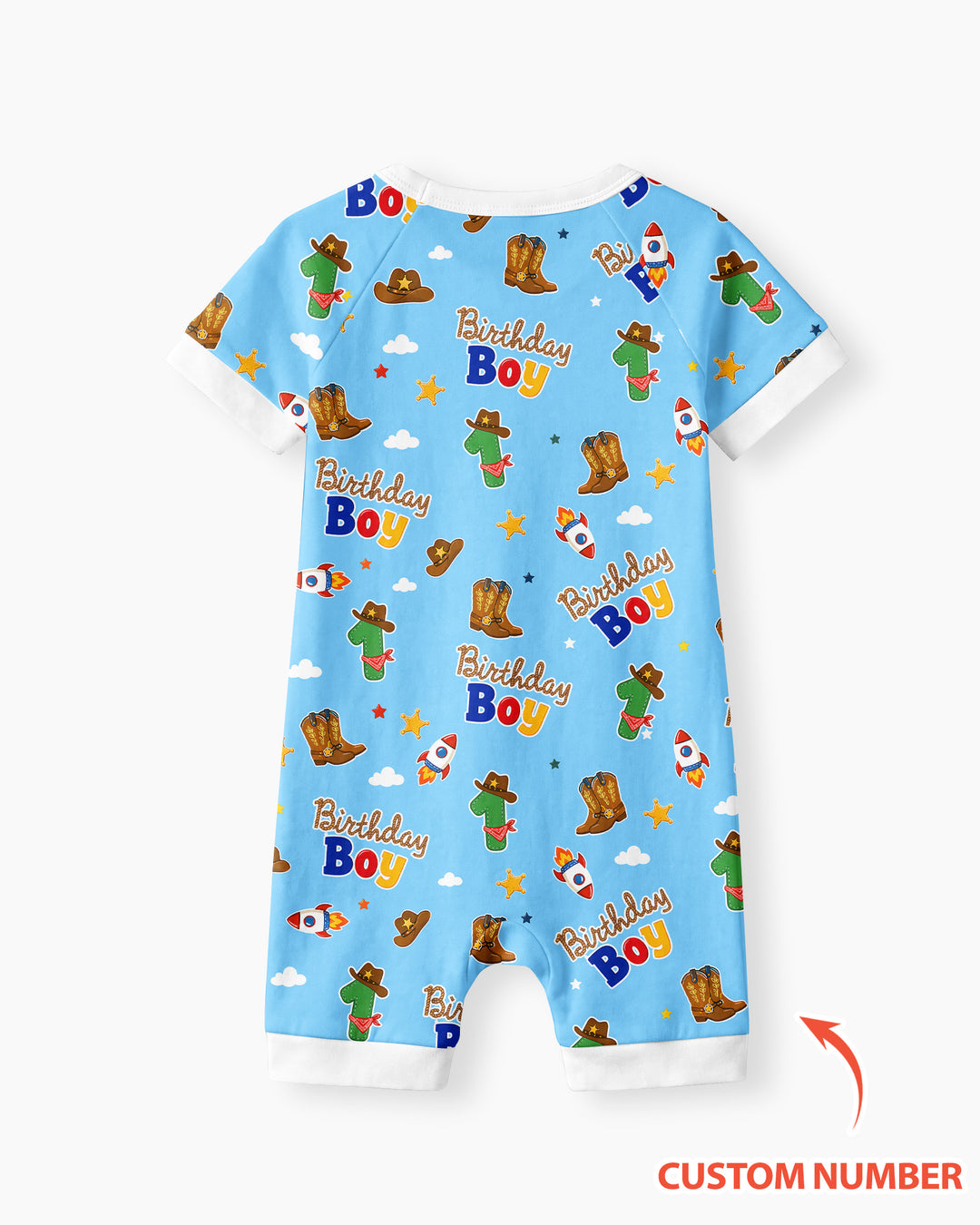 Plantilla PERSONALIZADA de Bambú Pijama Corto con Cremallera