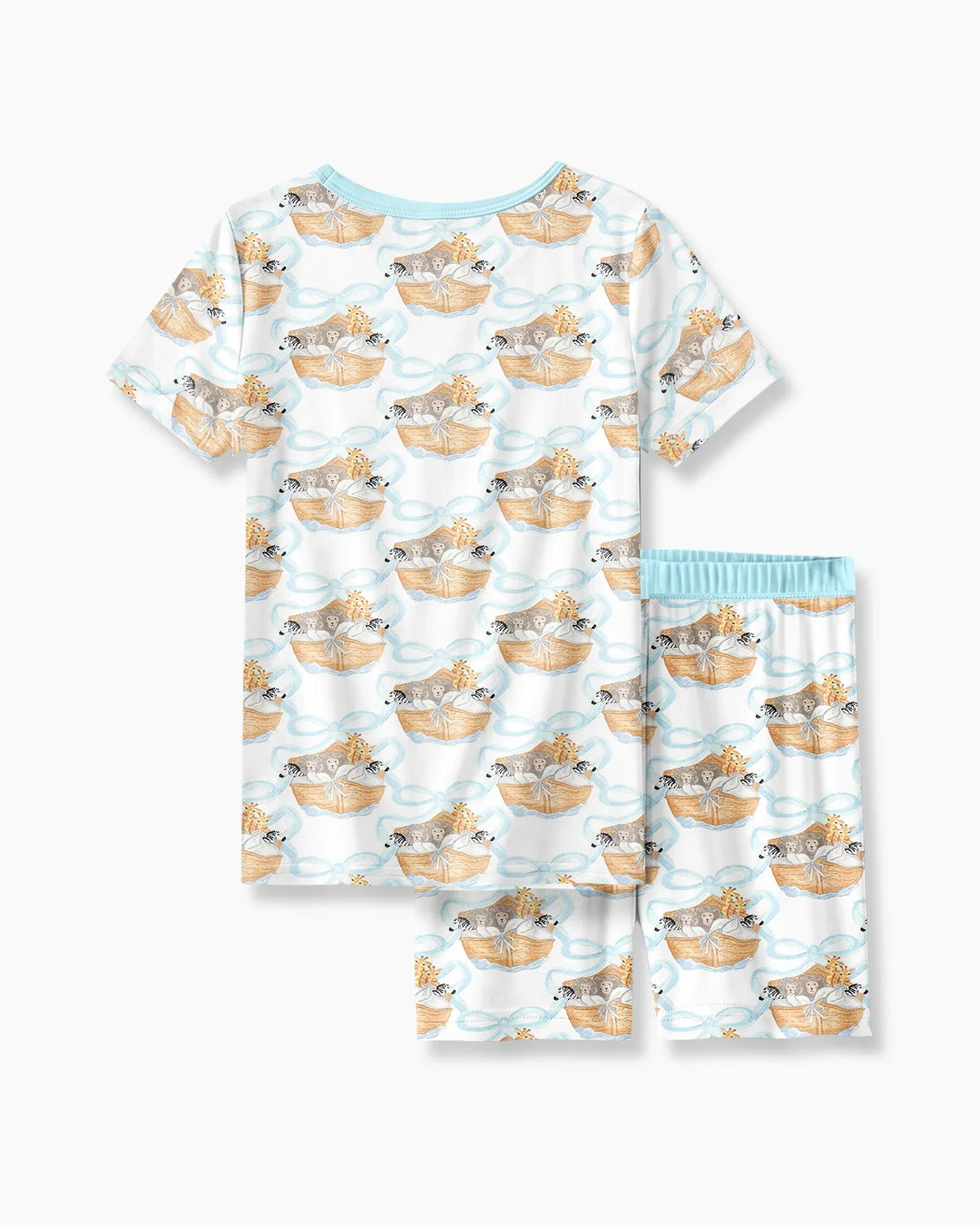 Noah's Ark Bamboo Two Piece Short Sleeve Shorts Pajama Set