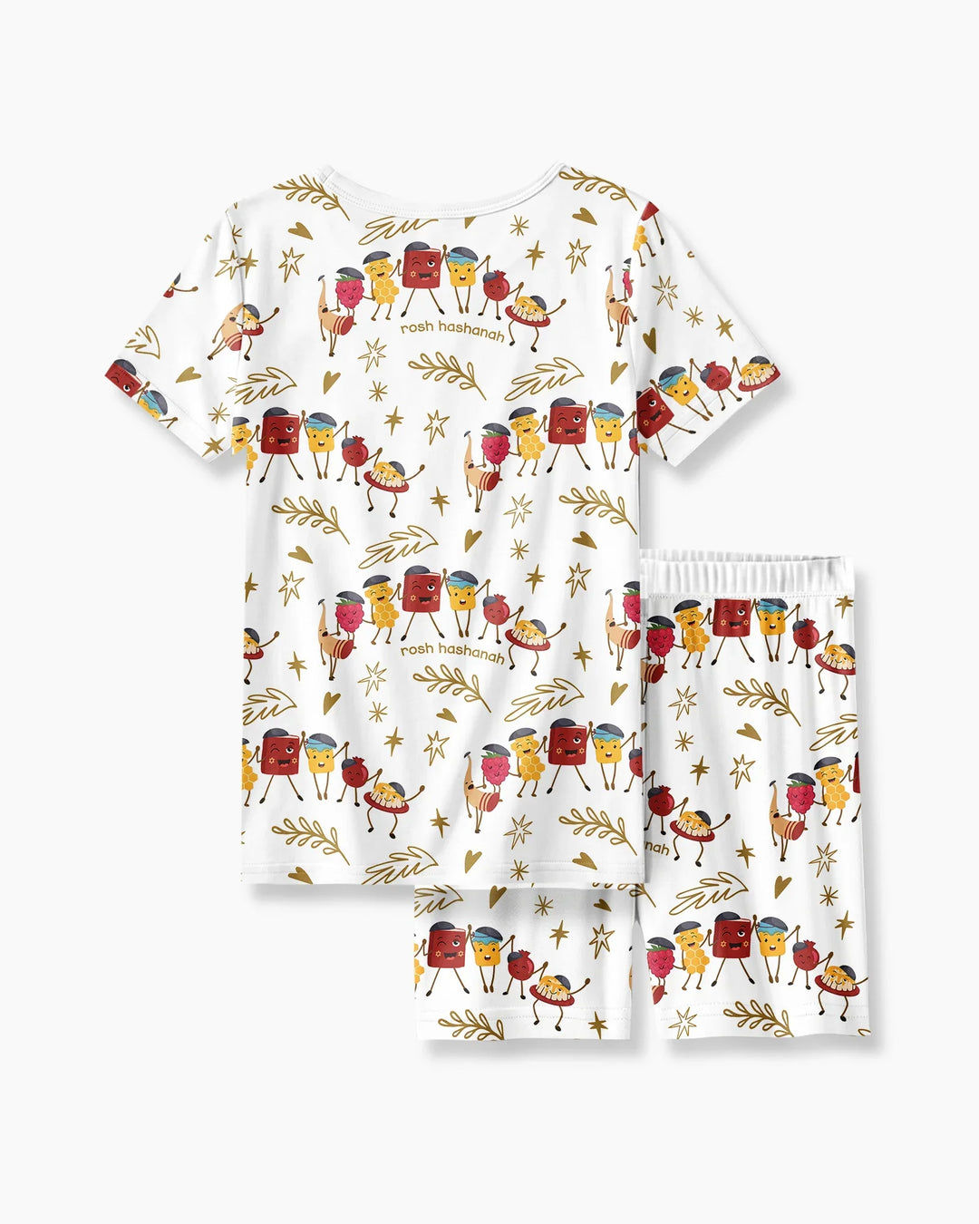 Conjunto de Pijama de Dos Piezas de Bambú con Mangas Cortas y Pantalones Cortos
