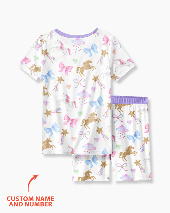 Conjunto de Pijama de Dos Piezas de Bambú con Mangas Cortas y Pantalones Cortos