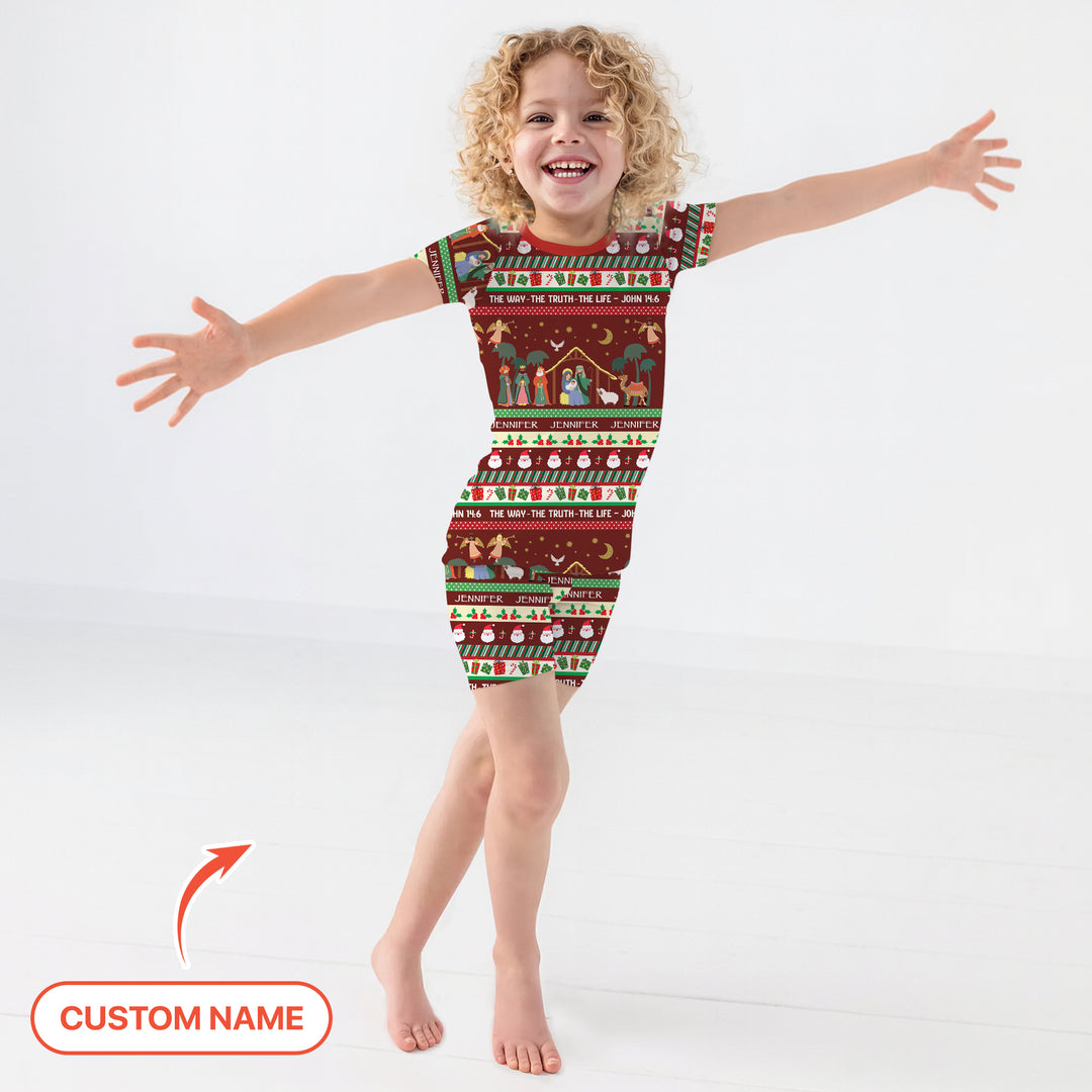 Zweiteiliges Pyjama-Set mit kurzen Ärmeln und Shorts im Sommer-Design