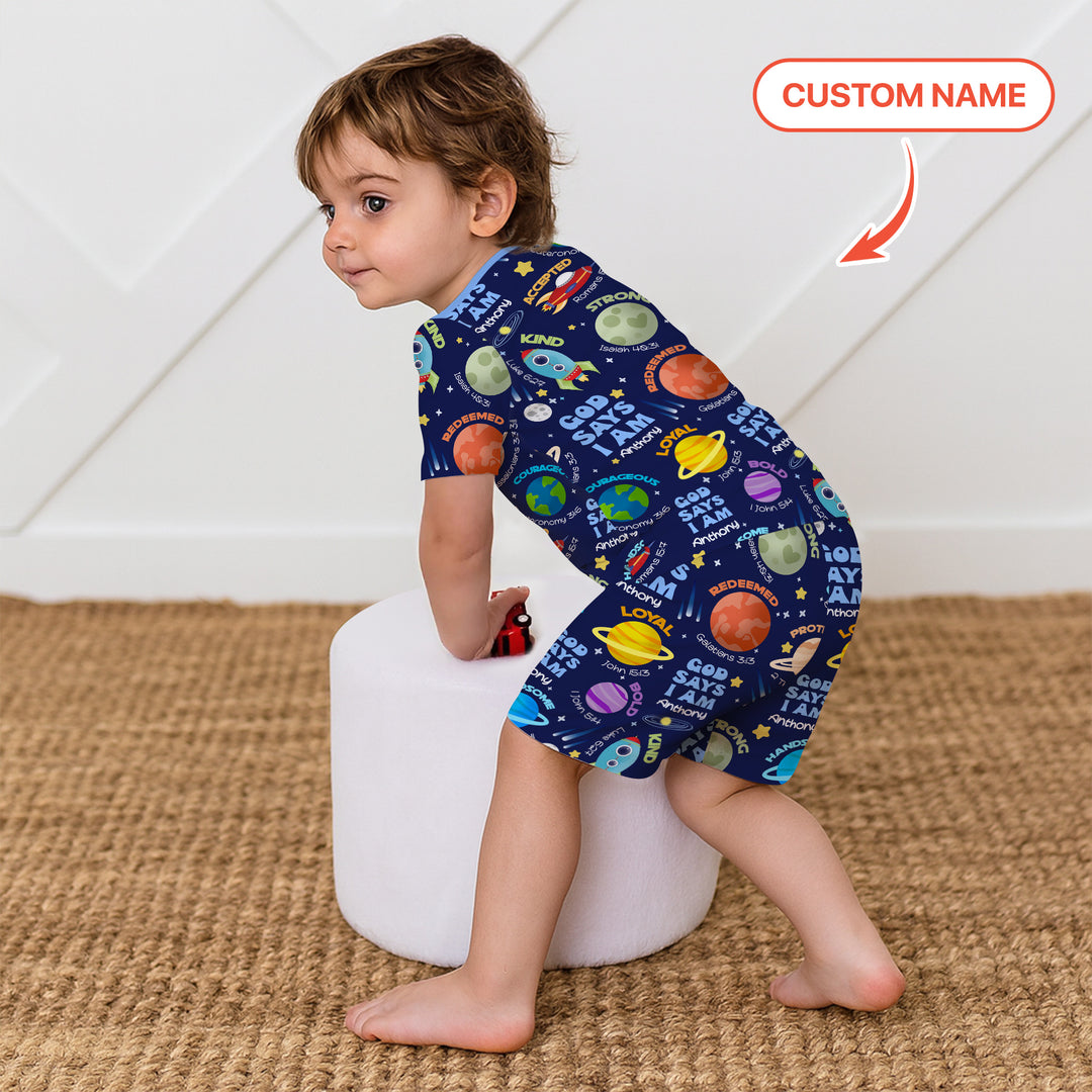 Zweiteiliges Pyjama-Set mit kurzen Ärmeln und Shorts im Sommer-Design