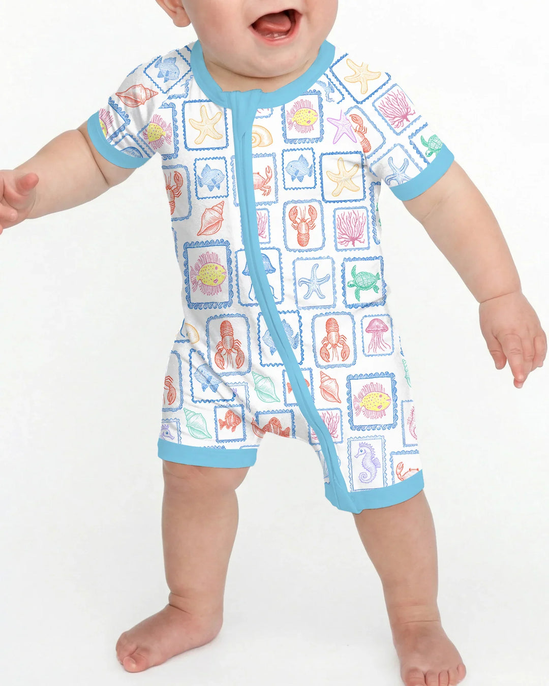 Coastal Treasures Family Matching Bamboo Shorty Zippy