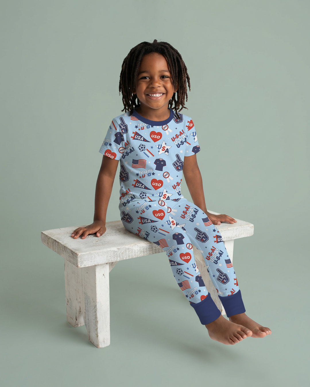 Zweiteiliges, kurzärmliges Pyjama-Set mit Marienkäfern