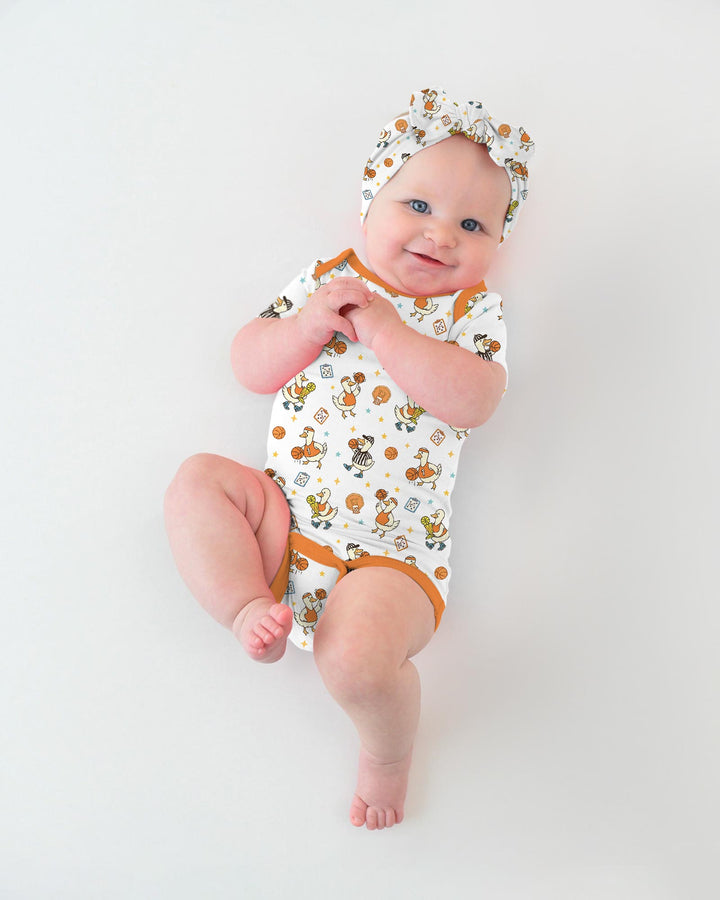 Silly Goose Playing Basketball Bamboo Bodysuit