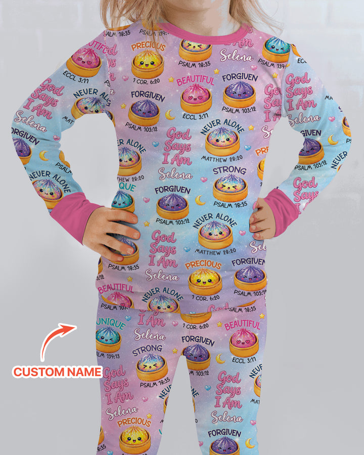 Zweiteiliges Langarm-Pyjama-Set mit Sommerfrüchten