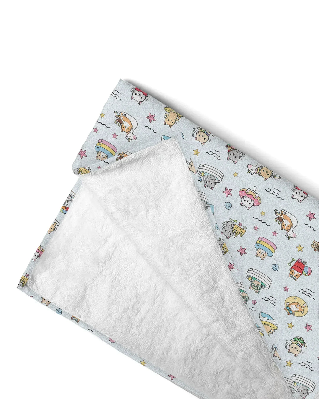 Kawaii Cats Summer Vacation Bamboo Beach Towel