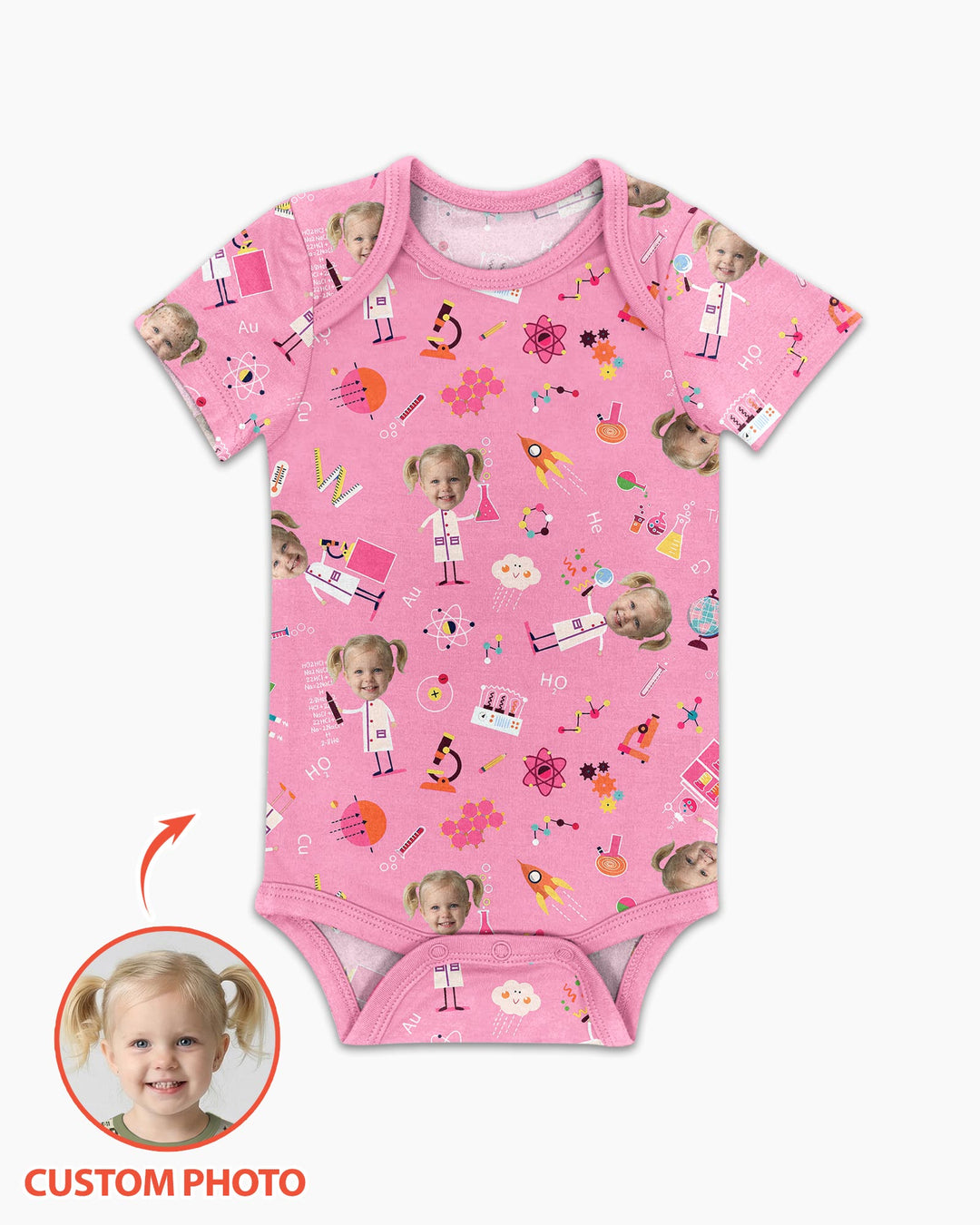 Gerippte Babykleidung mit individuellem Foto - Weich &amp; Skizzenhaft