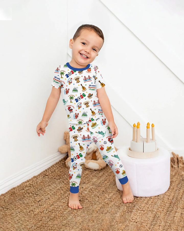 Zweiteiliges, kurzärmliges Pyjama-Set mit Marienkäfern