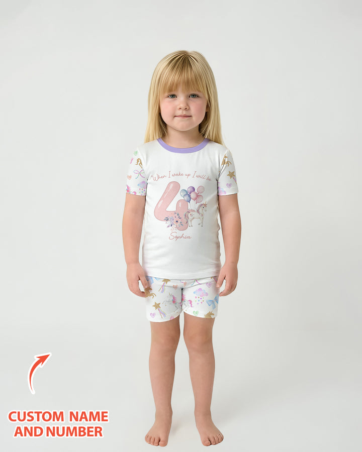 Conjunto de Pijama de Dos Piezas de Bambú con Mangas Cortas y Pantalones Cortos