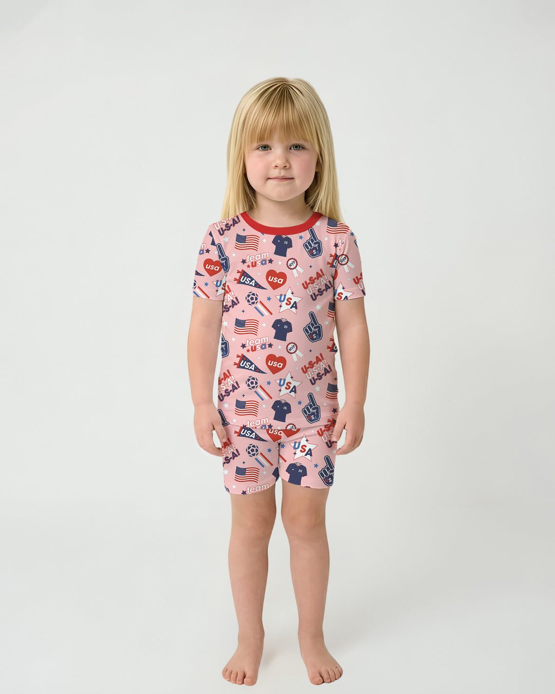 Schlafanzug-Set zweiteilig, kurze Ärmel, kurze Hose, Bambus